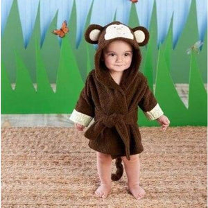Hooded Animal Baby Bathrobe - monkey / 0-18 month