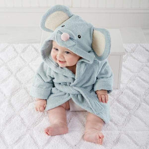 Hooded Animal Baby Bathrobe - mouse / 0-18 month