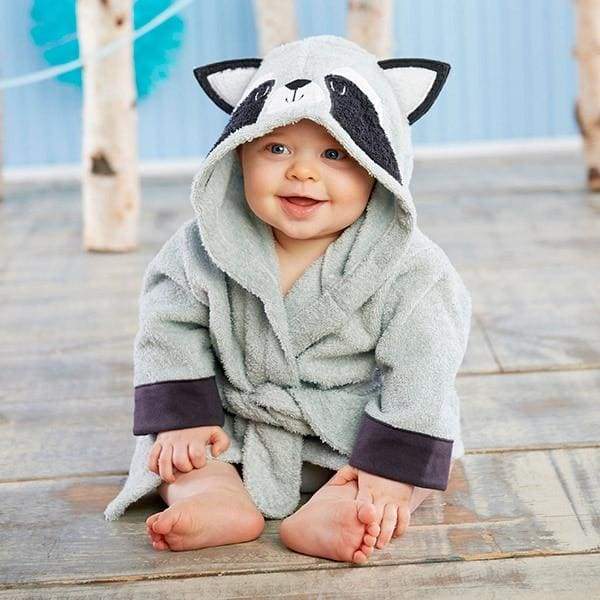 Hooded Animal Baby Bathrobe - Racoon / 0-18 month