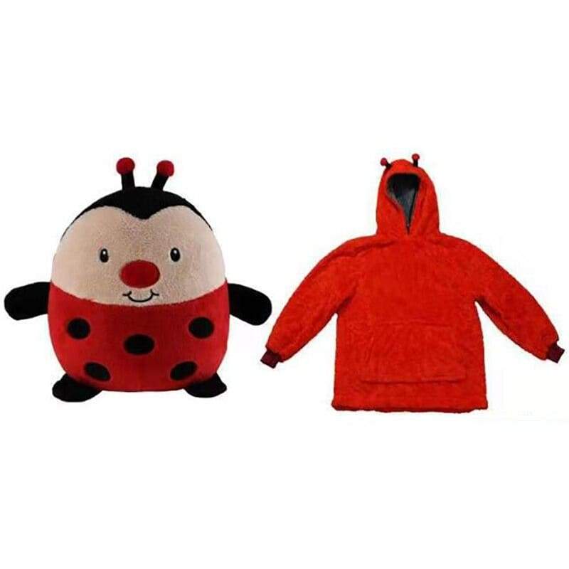 Hooded Wearable Blanket For Kids - Ladybug / one size for