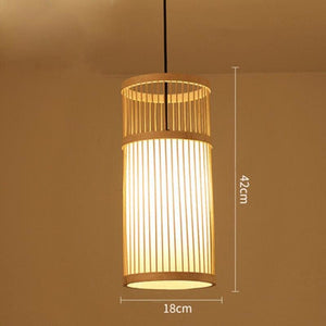 Japanese-style wicker pendant lamp - model c - light lamp2