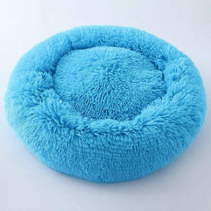 Kennel Round Plush Nest Bed - Blue / 60x60cm - Pet