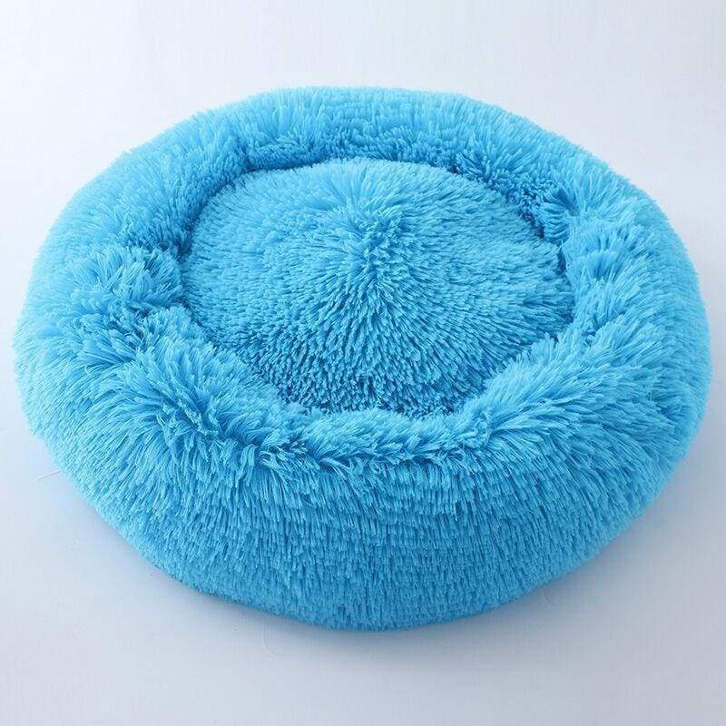 Kennel Round Plush Nest Beds - Blue / 60x60cm - Dog