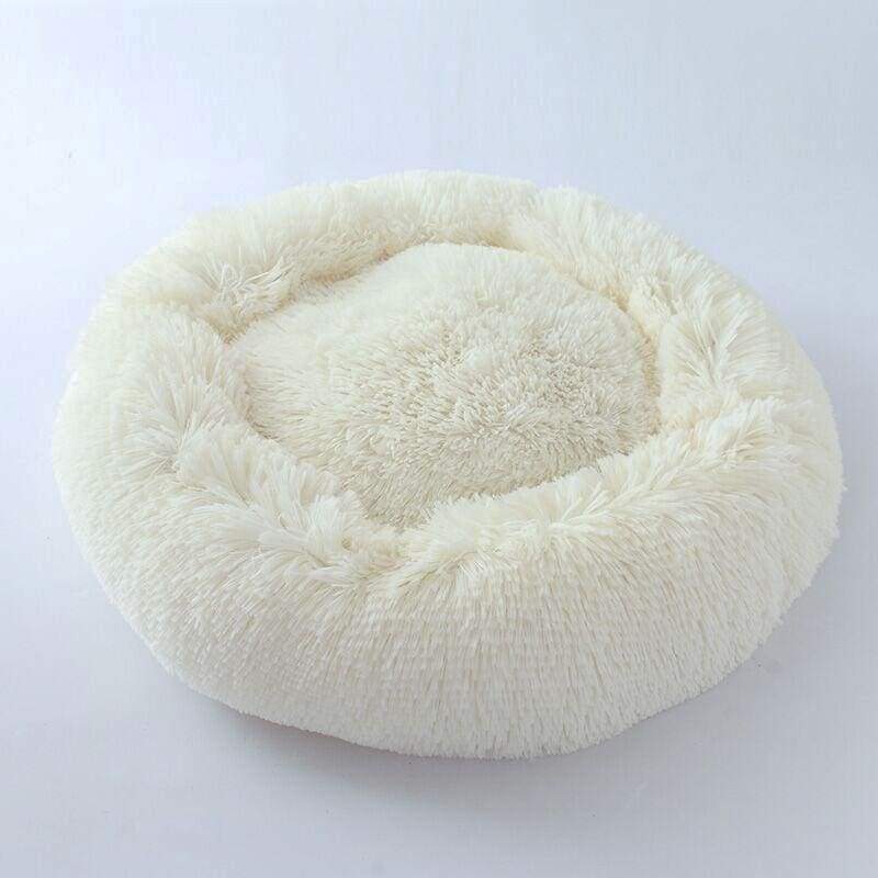 Kennel Round Plush Nest Beds - White / 60x60cm - Dog