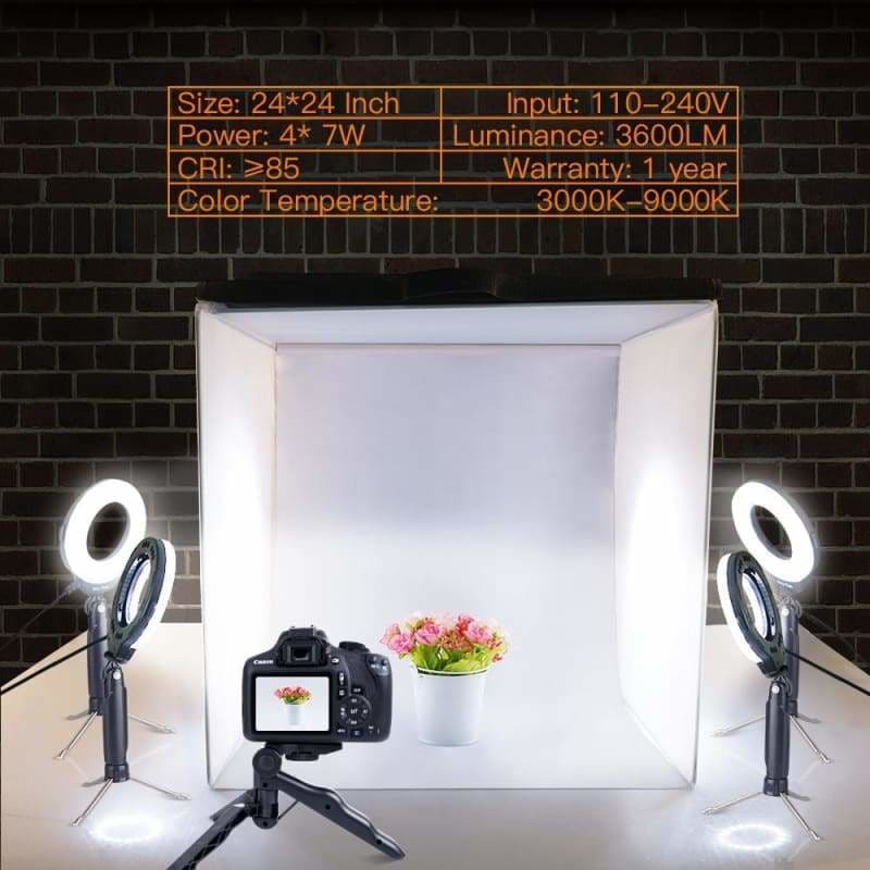 LED Foldable Photo Studio - 60*60*60 cm - Tabletop Shooting