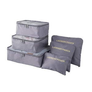 Luggage packing organizer set - gray - storage bags