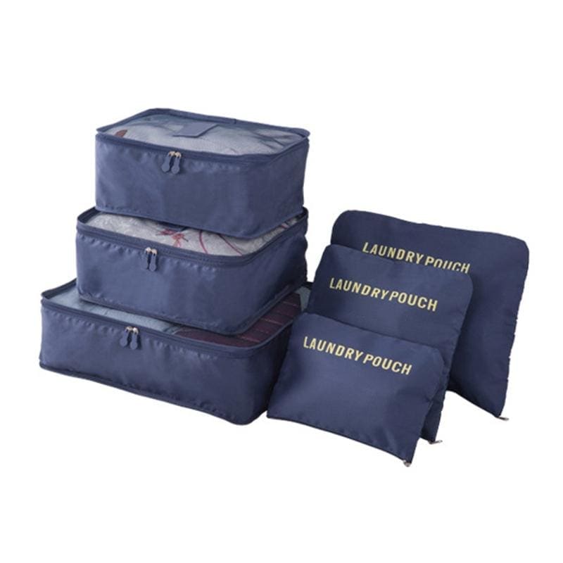 Luggage packing organizer set - navy blue - storage bags
