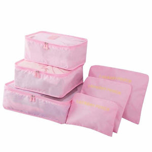 Luggage packing organizer set - pink - storage bags