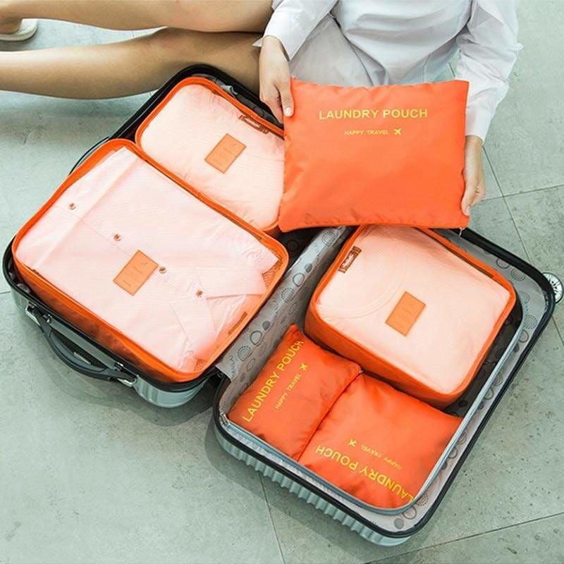 Luggage packing organizer set - storage bags