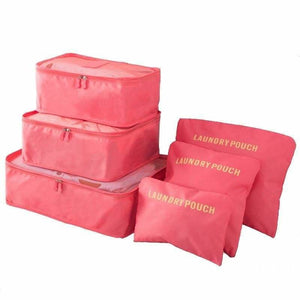 Luggage packing organizer set - watermelon red - storage 
