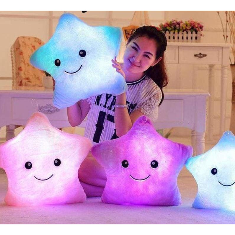 Luminous led star pillow - plush pillows