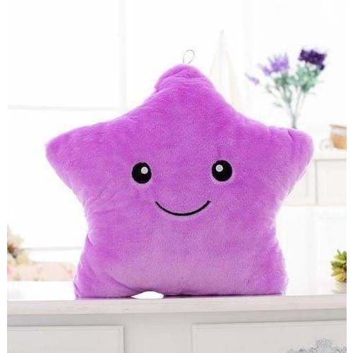 Luminous LED Star Pillow - Purple - Plush Pillows