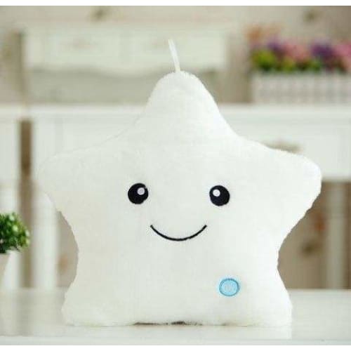 Luminous LED Star Pillow - White - Plush Pillows