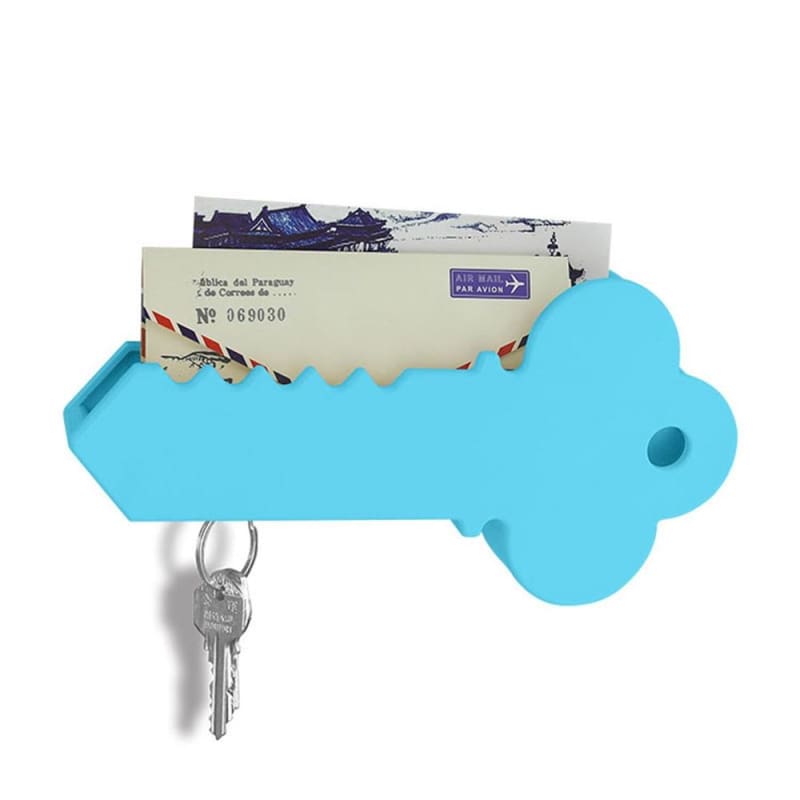 Mail holder and magnetic key rack - blue - chains