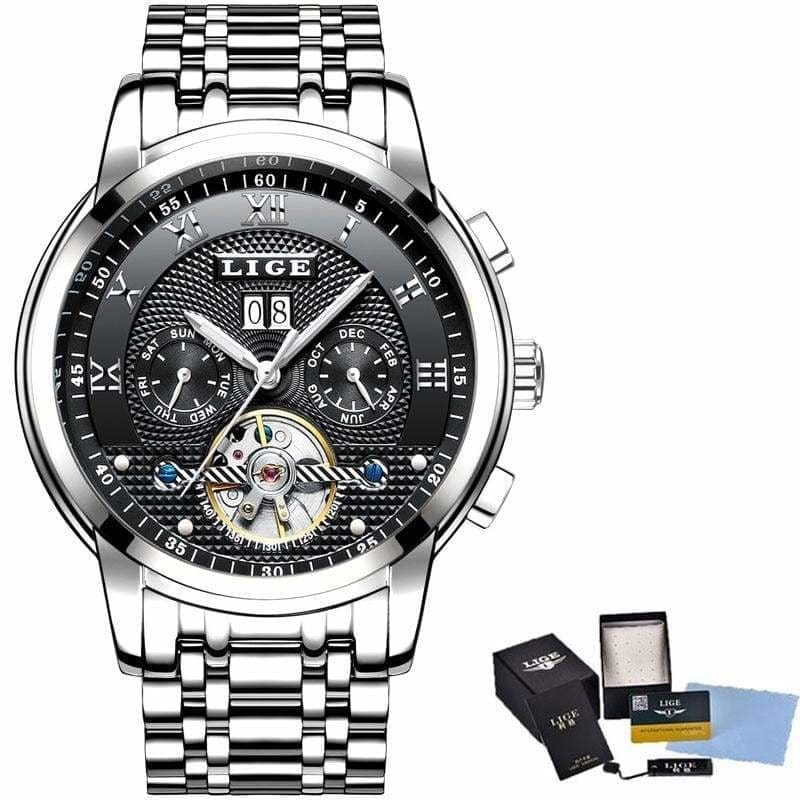 Mechanical Watch Luxury Automatic For Business - silver