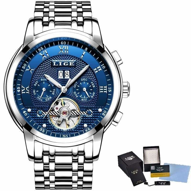 Mechanical Watch Luxury Automatic For Business - silver