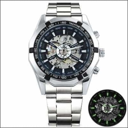 Mechanical Watch Luxury - SILVER CASE BLACK - Watches