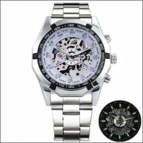 Mechanical Watch Luxury - SILVER CASE WHITE - Watches