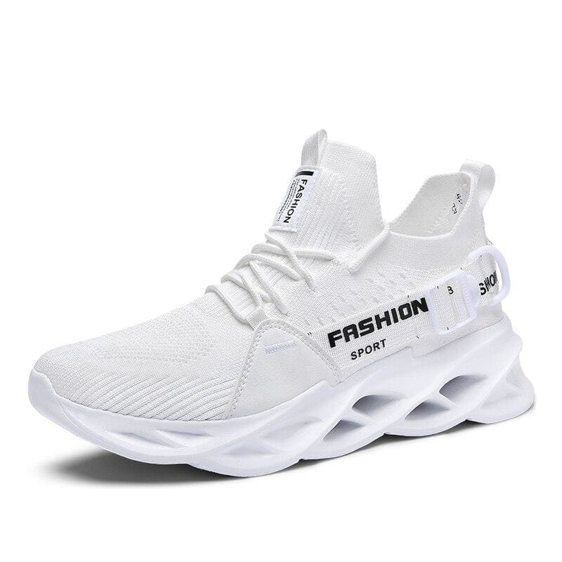 Mesh casual sneakers blade bottom shoes - white / 5