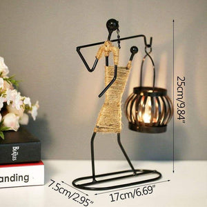 Metal Sculpture Candle Holder - C - home decor 2