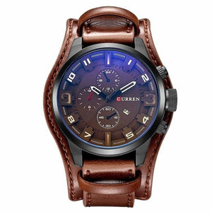 Military watch sports for men - brown - quartz watches