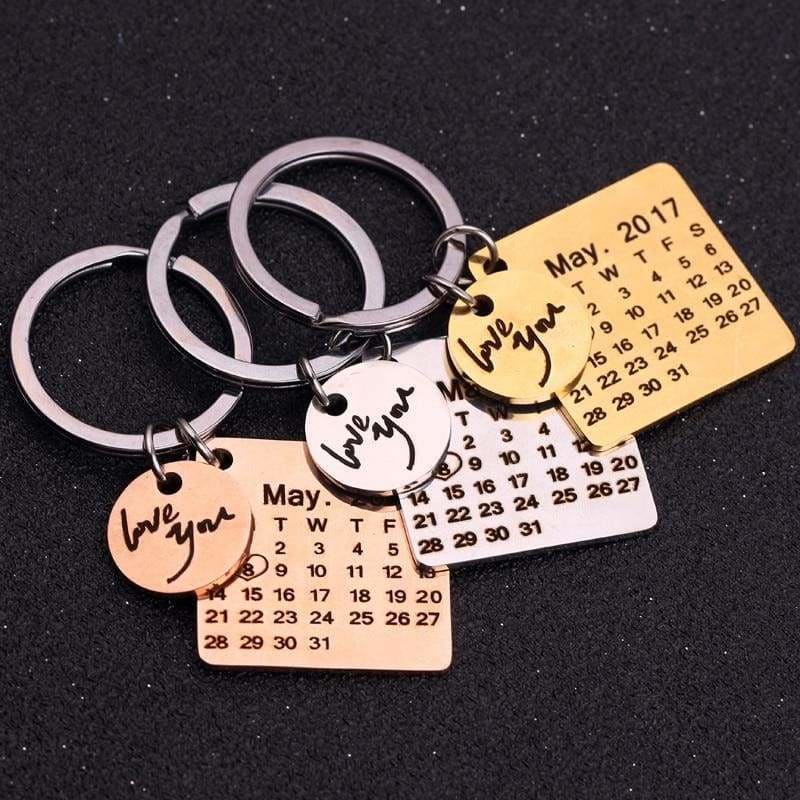 Moment in time keychain - customize calendar G - Key Chains