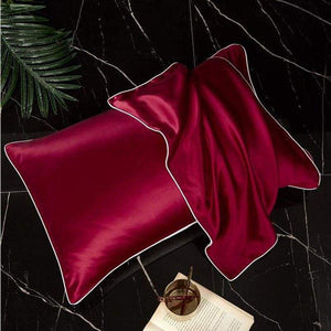 Mulberry silk pillowcase - red - bedding and linens