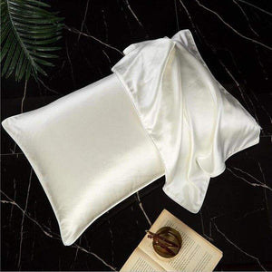 Mulberry silk pillowcase - white - bedding and linens