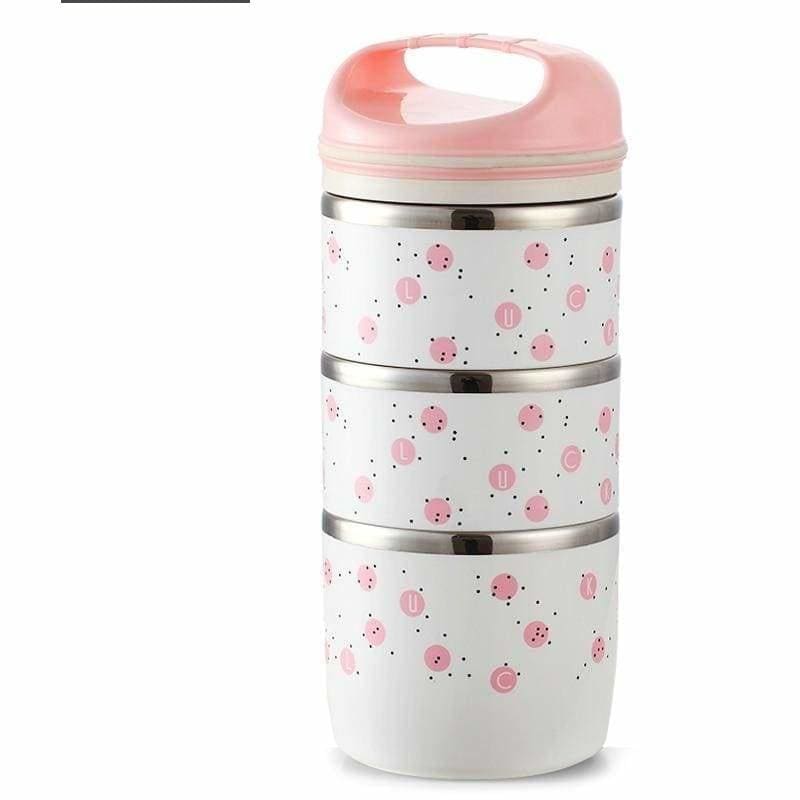 Multilayer Thermal Lunch Box - 3 layer Pink - Kitchen