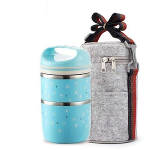 Multilayer Thermal Lunch Box - Blue 2 layer Set - Kitchen