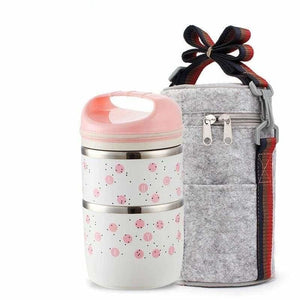 Multilayer Thermal Lunch Box - Pink 2 layer Set - Kitchen