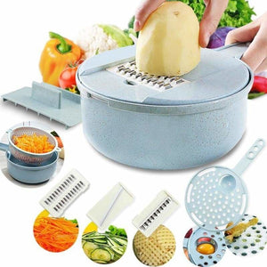Multipurpose Vegetable Slicer Bowl - blue - Shredders &