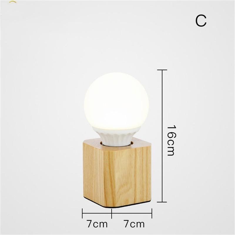 Nordic Wood Table Lamp - B - Light Lamp2