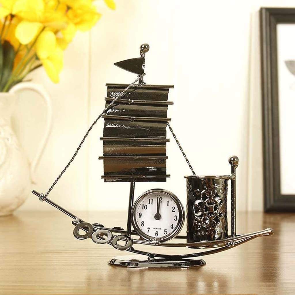 Pen holder antique sailing clock - home decor