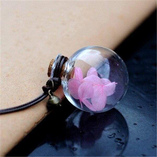 Pendant glass car perfume - pink