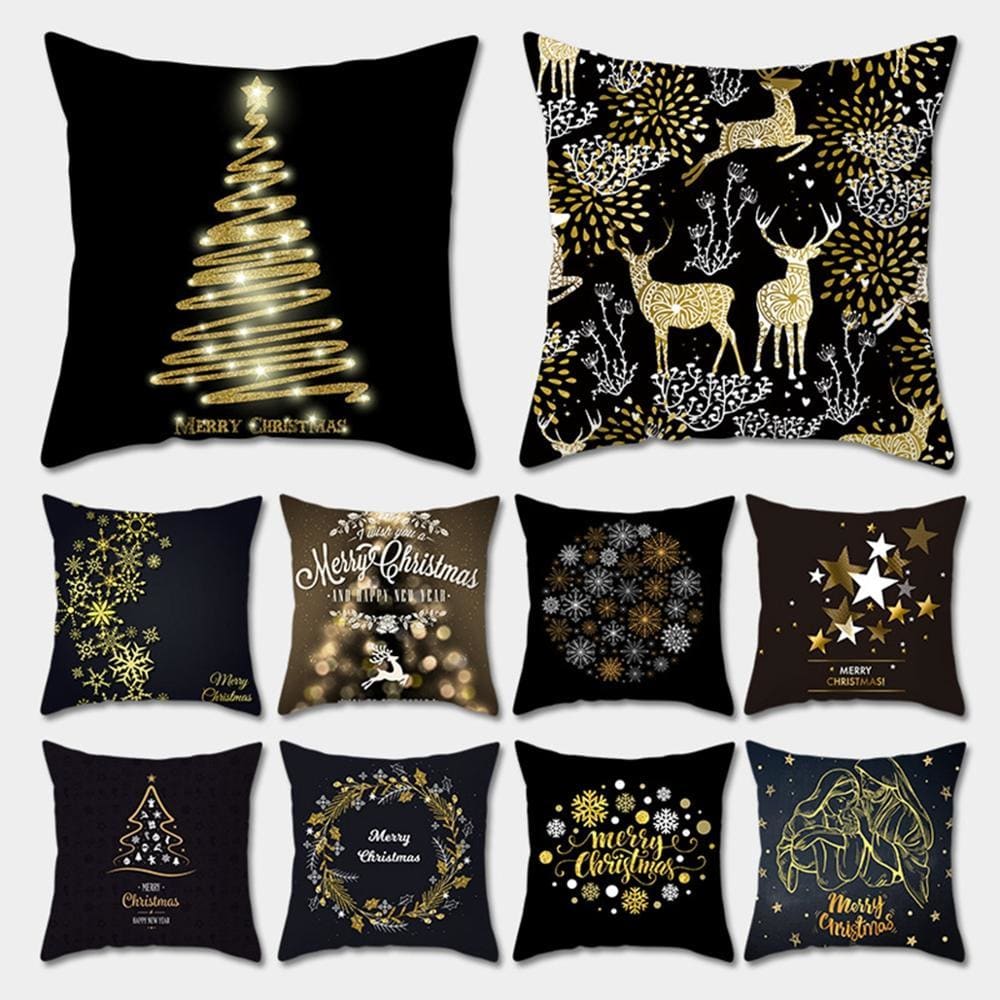 Pillowcase Gold Black - Christmas Decoration