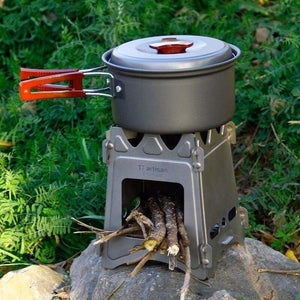 Portable Camping Stove - stove with kettle - wood burning