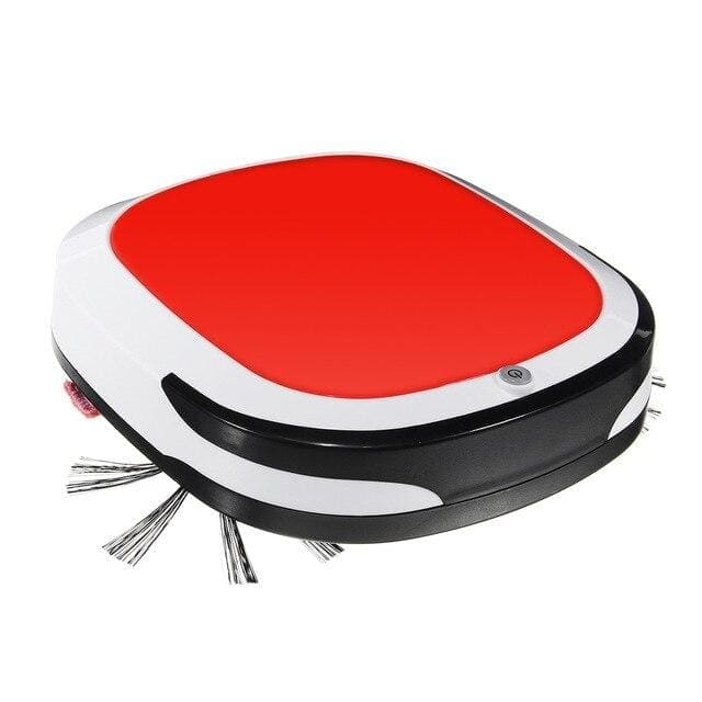 Rechargeable smart robot vacuum cleaner - red