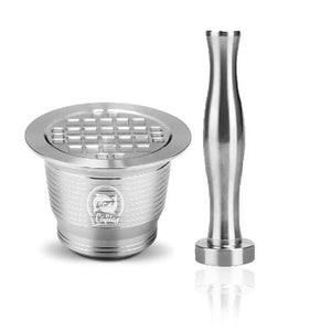 Reusable stainless steel coffee filter - 1 capsule tamper - 