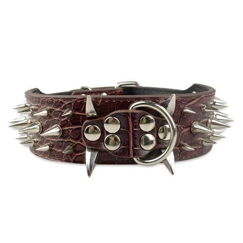 Spiked Studded Leather Dog Collar - Accessories