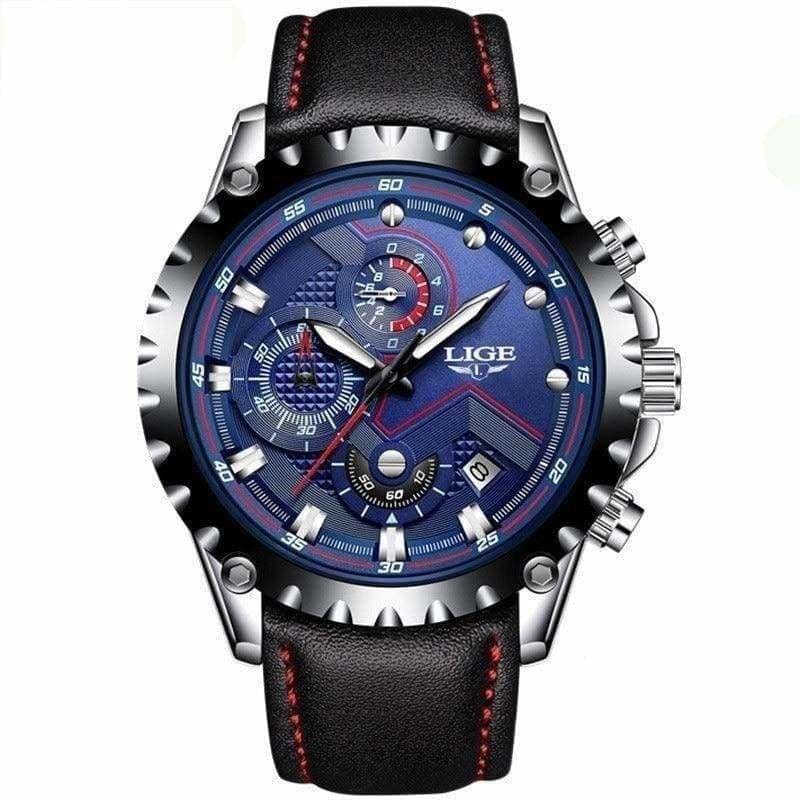 Sports quartz watch - leather blue - watches