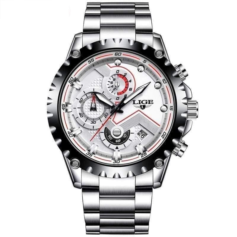 Sports quartz watch - steel white - watches