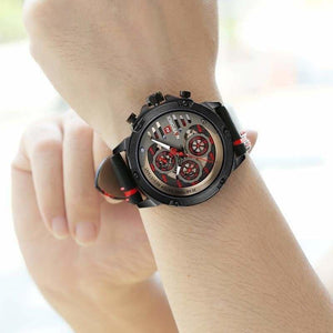 Sports Watch Leather Wrist for Men - Quartz Watches