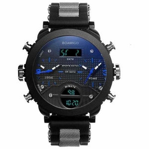 Sports Watches 3 Time Zone Military - blue