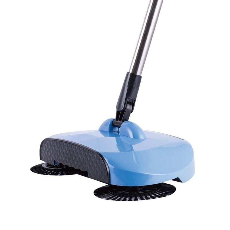 Stainless steel sweeping machine for home - blue - hand push