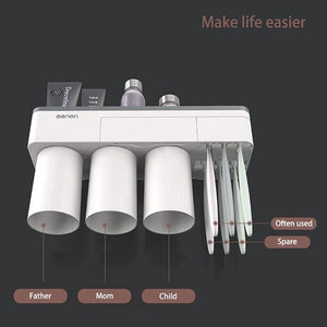 Toothbrush Holder And Toothpaste Squeezer - Bathroom