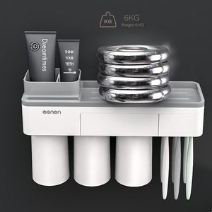Toothbrush Holder And Toothpaste Squeezer - Bathroom