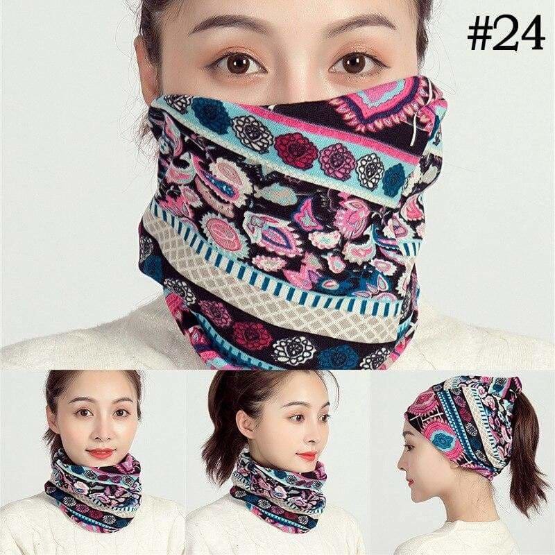 Unisex cotton ring neck scarf - 24 - face cover