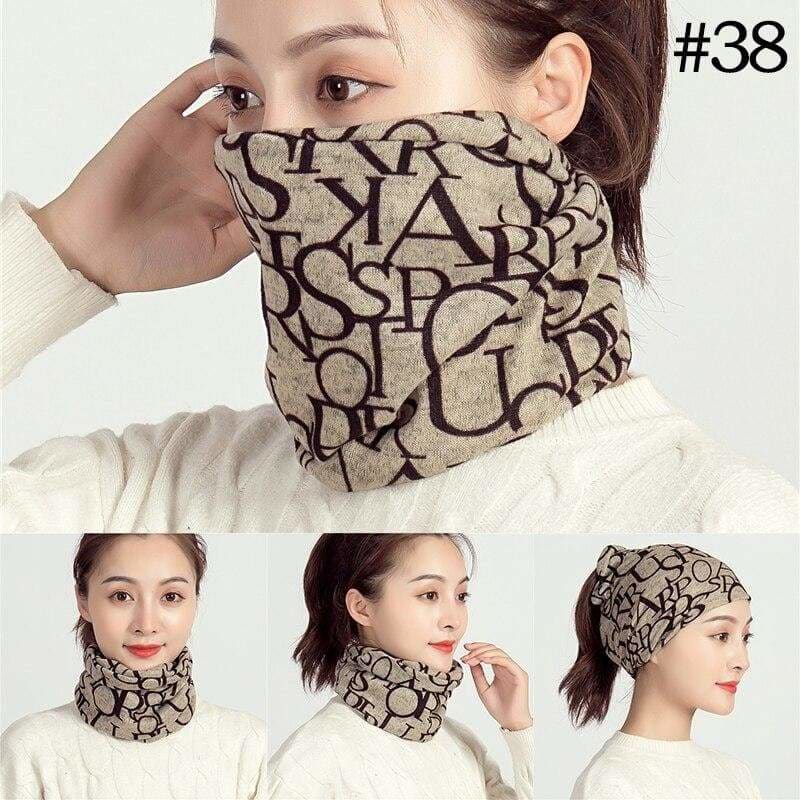 Unisex cotton ring neck scarf - 38 - face cover