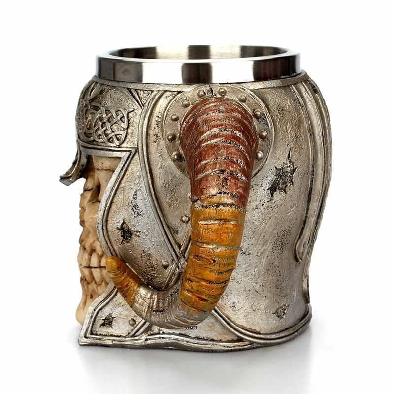 Viking warrior horned skull mug - Coffee Cups & Mugs